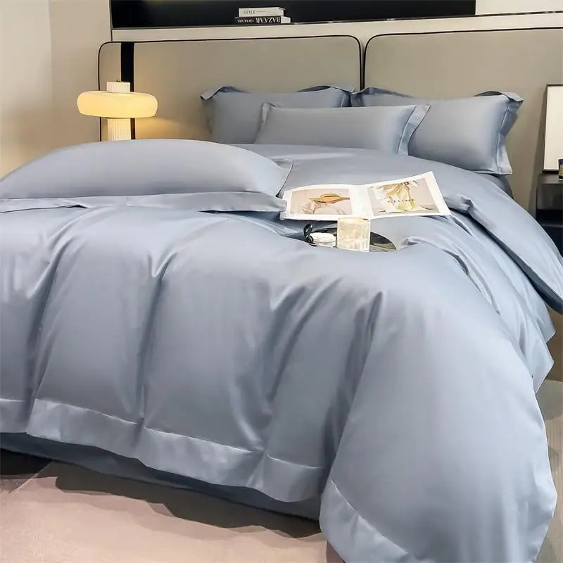Parure de Lit Coton Égyptien 1000TC Ultra Douce 4 Pièces