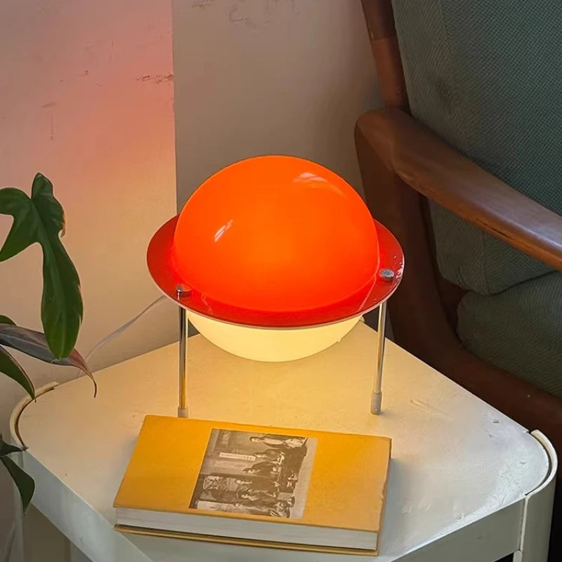 Lampe de Table Bauhaus Orange en Acrylique - LED USB