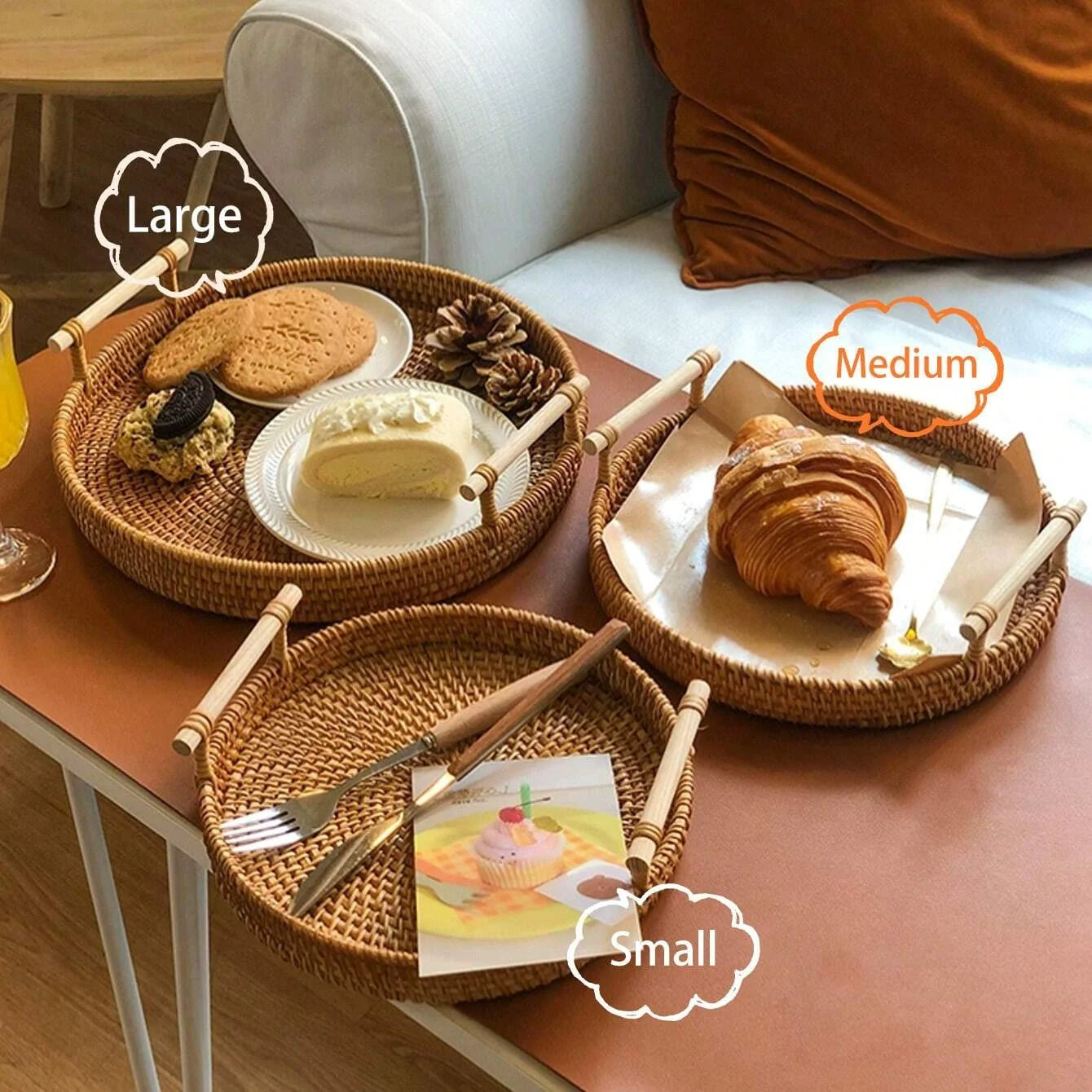Panier de Rangement en Rotin Tressé - Avec Couvercle