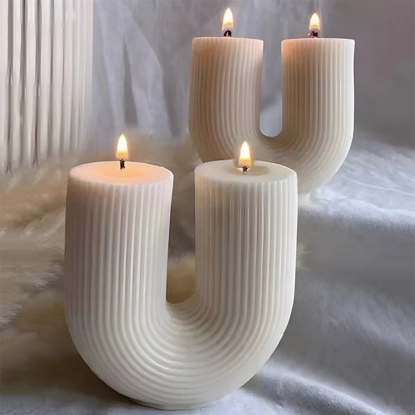Silicone Craft Mold – 3D Striped Candle & Soap Mold