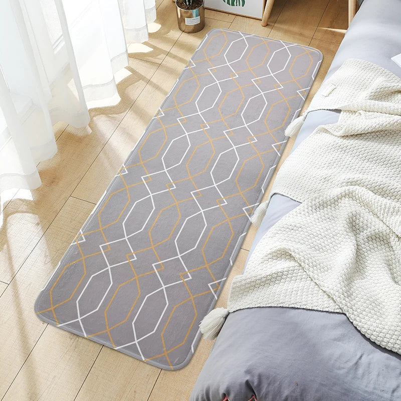 Tapis de Chevet en Peluche - Longue Bande Antidérapante