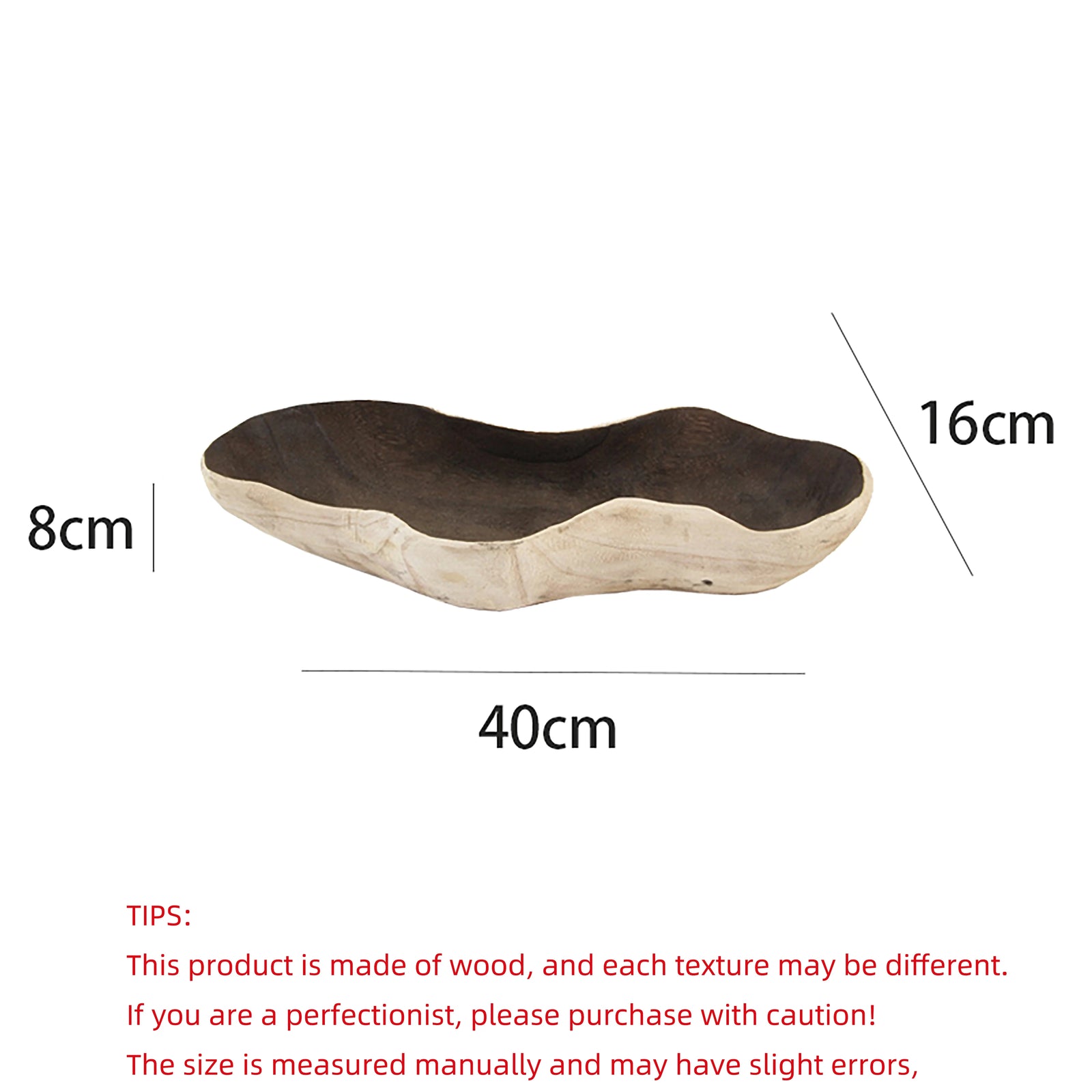 Plateau en Bois Forme Irrégulière pour Fruits Secs