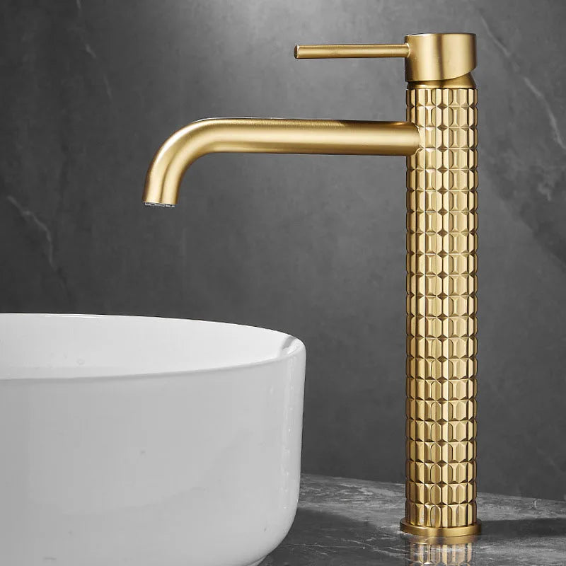 Robinet de Lavabo Or Brossé Chromé Mitigeur