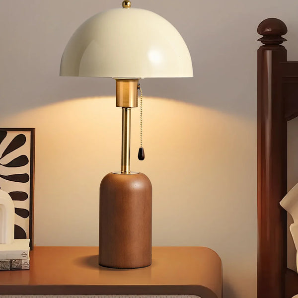 Lampe de Chevet Bois Massif - Style Rétro Asiatique