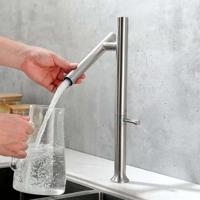 Robinet de Cuisine Pliable Inox 304 Rotation 360°