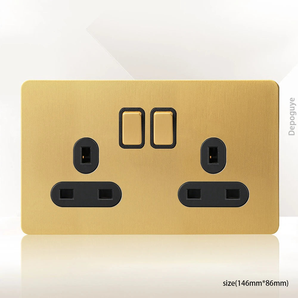 Interrupteur Mural Doré Style Vintage avec Prise USB-C