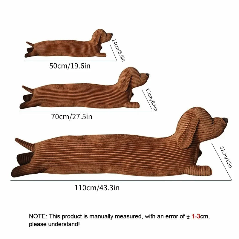 Coussin Corps Teckel en Peluche - Oreiller Décoratif