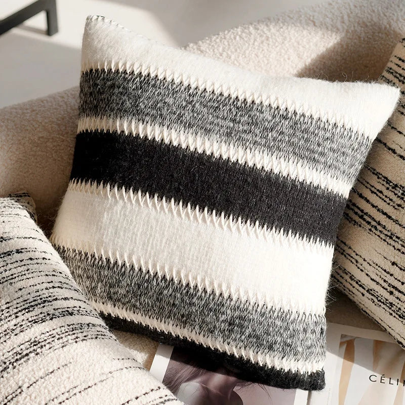 Housse de Coussin Rétro Française Noire
