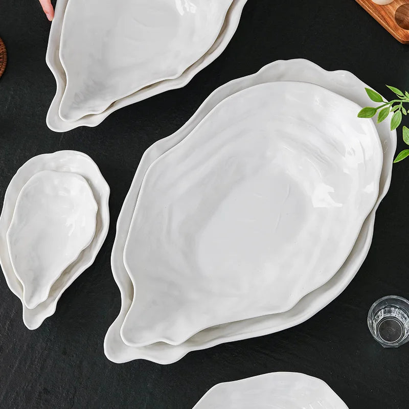 Assiette en Céramique Forme Huître Style Artistique