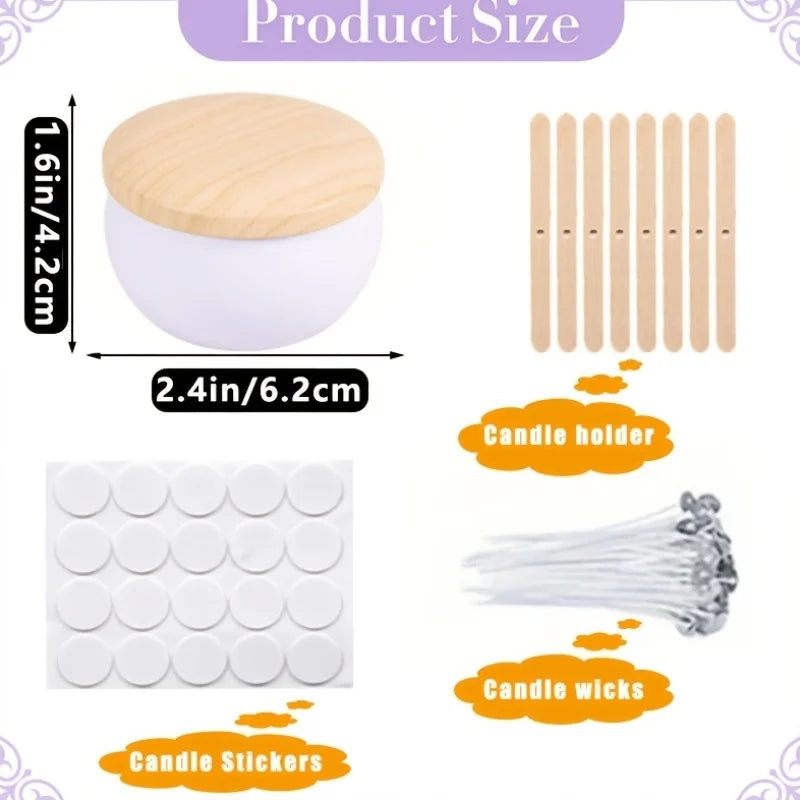 Lot de 6 Bocaux Vides pour Bougies DIY