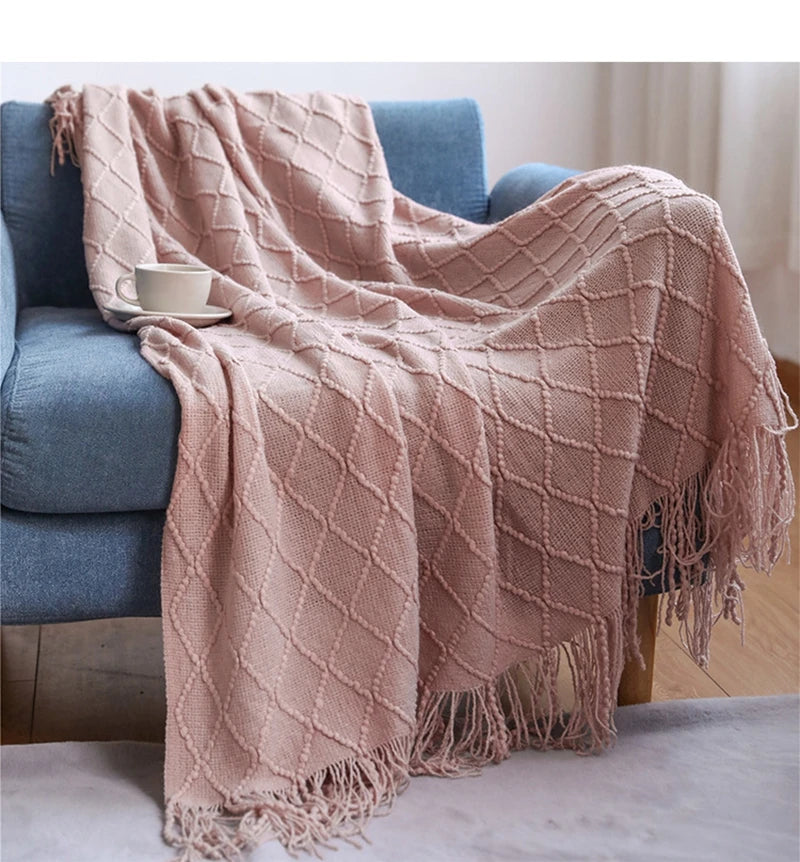 Jeté Boho Blanc Texturé - Grand Format Chunky
