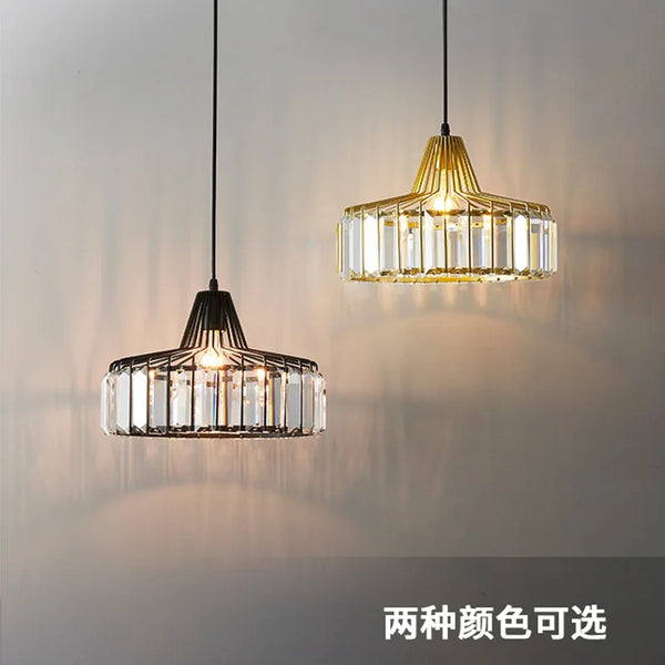 Suspension Cristal Nordique - Finition Noire et Dorée