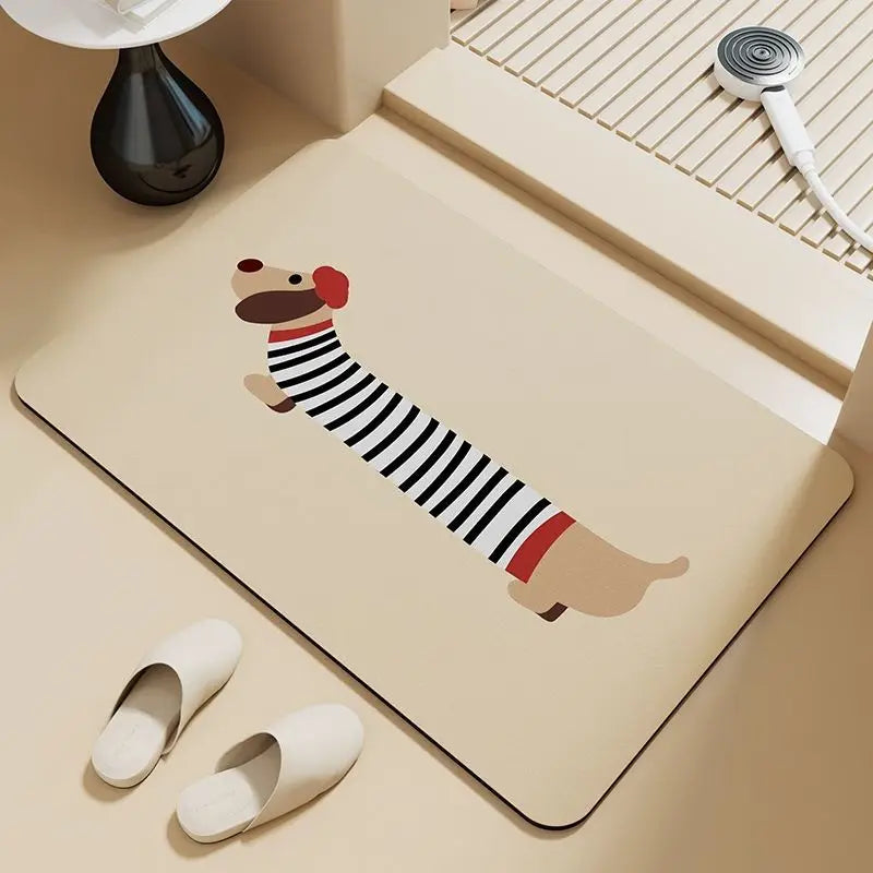 Dachshund Puppy Door Mat – Absorbent Non-Slip Floor Mat