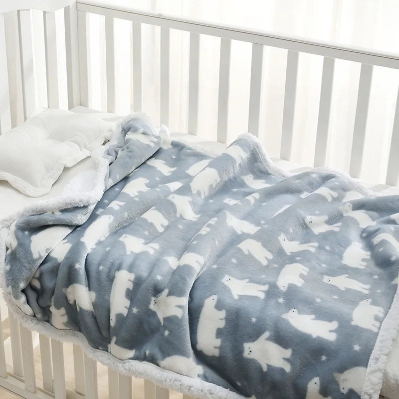 Couverture Bébé Polaire Double Épaisseur Hiver