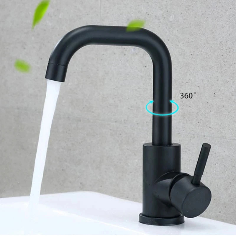 Robinet de Lavabo Rotatif 360° Acier Inoxydable