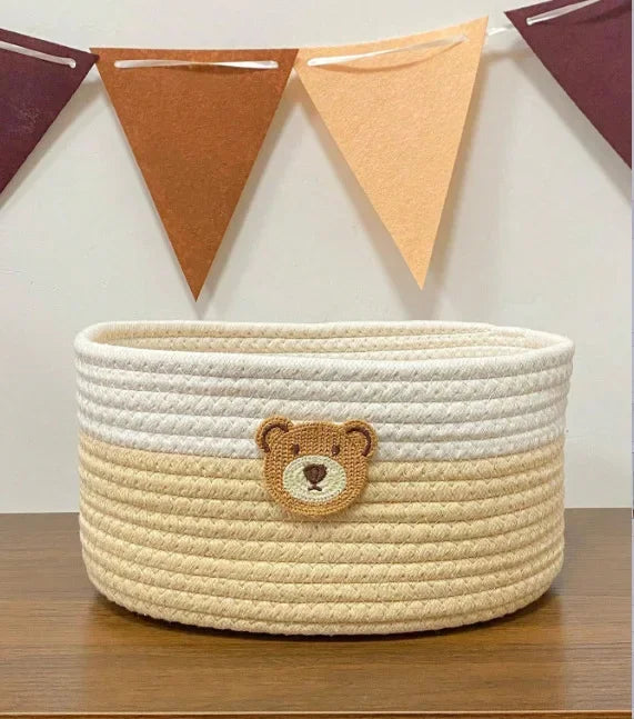 Panier en Corde de Coton Tressée pour Rangement
