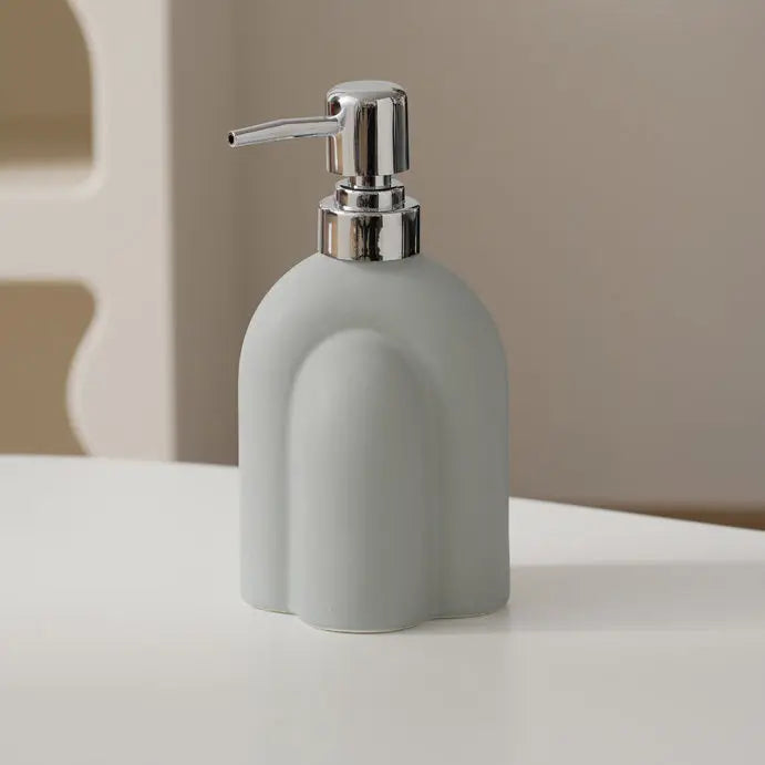 Distributeur de Savon Céramique Motif Encre Rayé