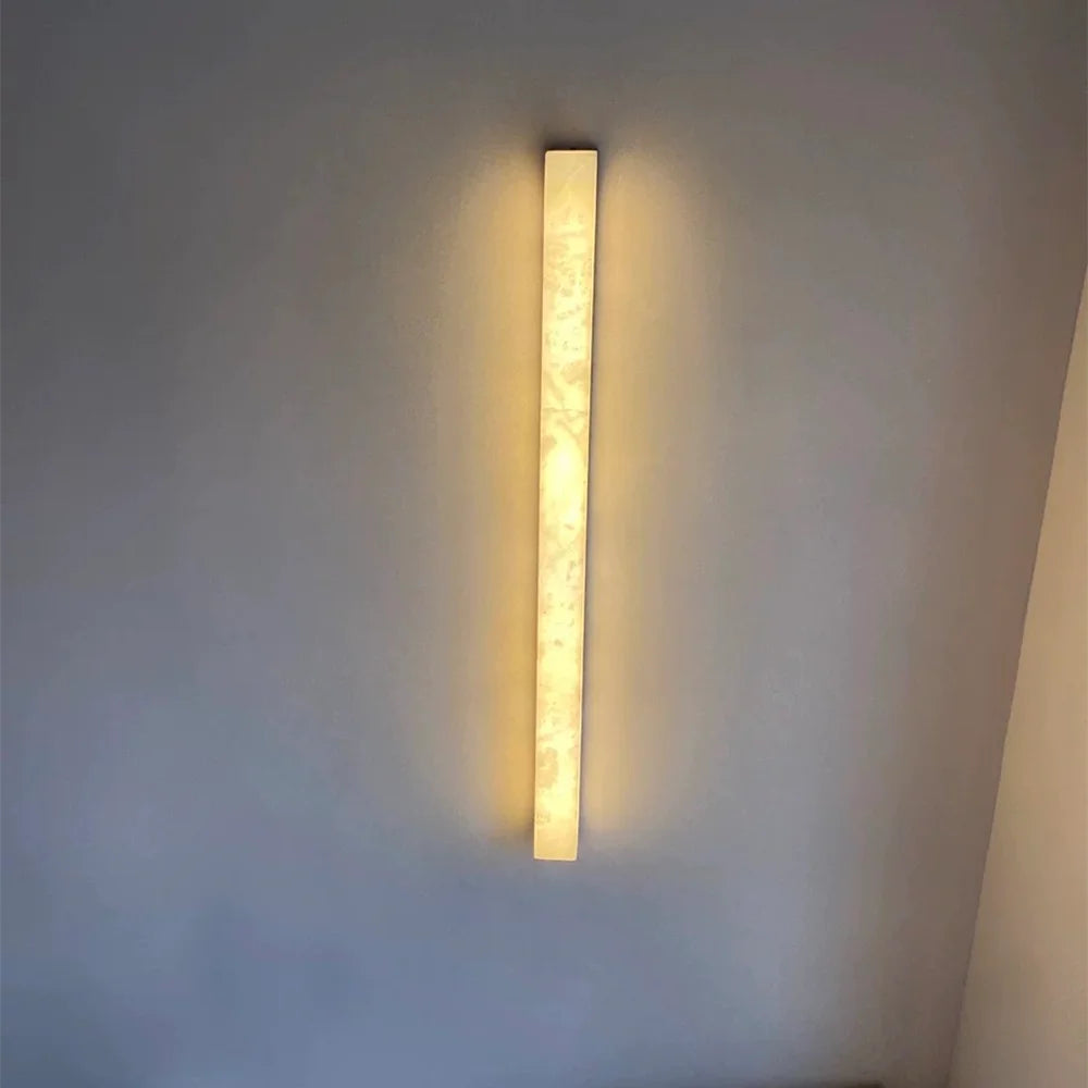 Applique Murale Marbre Naturel Espagnol Ligne Cuivre LED Albâtre