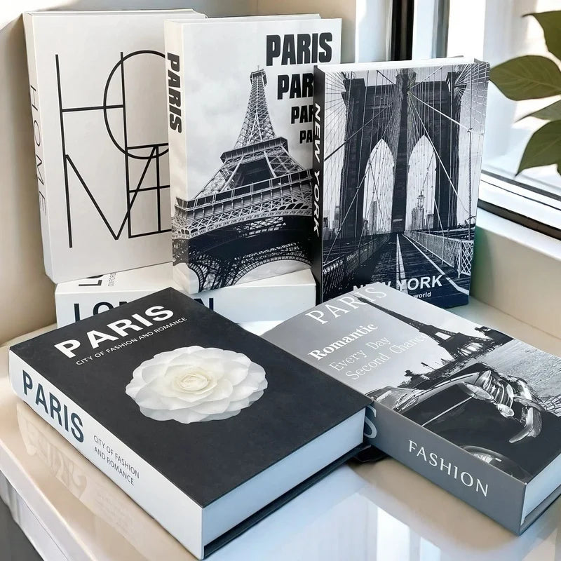 Boîte de Rangement Livre Factice Style Paris New York
