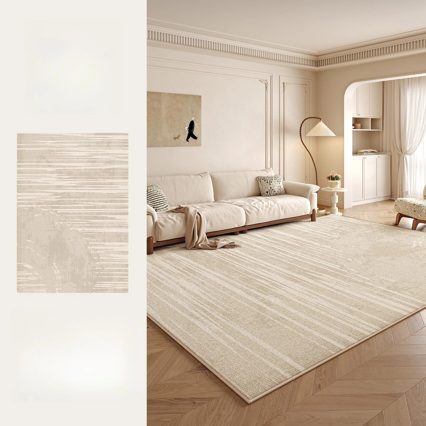 Tapis Moelleux Style Crème pour Chambre