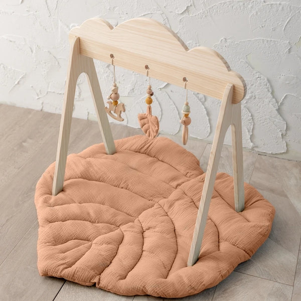 Tapis d'Éveil Forme Feuille en Coton
