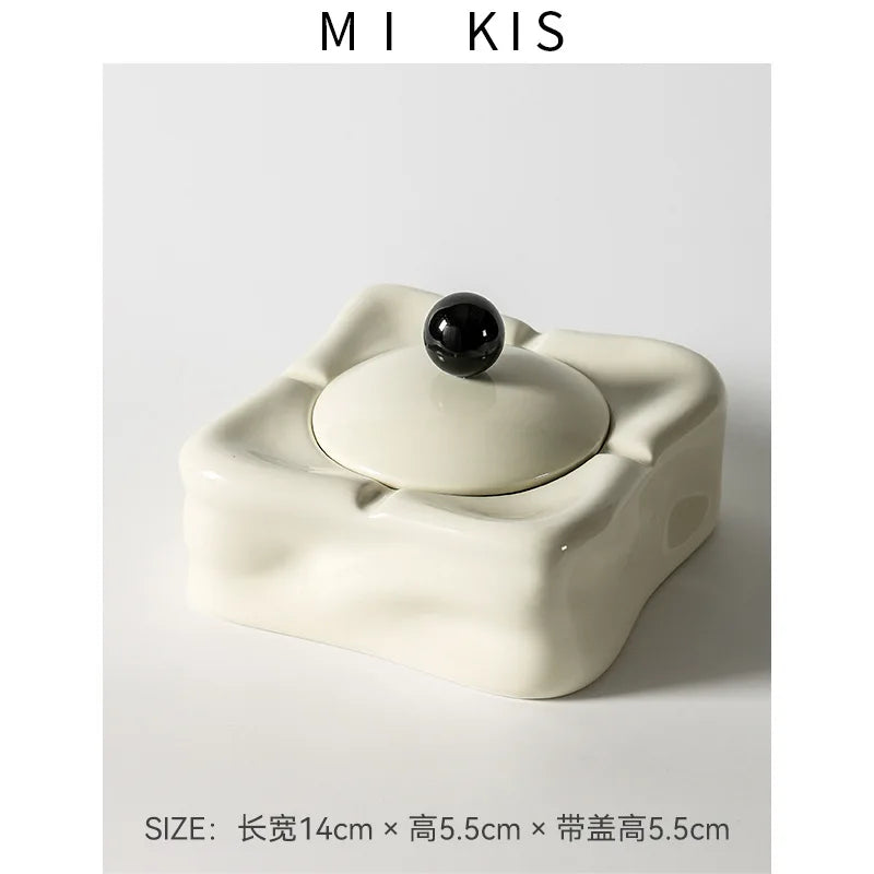 Ceramic Ashtray – Anti-Ash Design, Living Room Decor