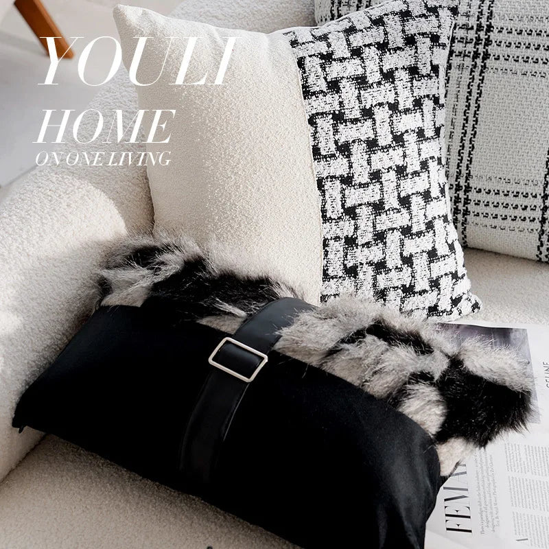 Housse de Coussin Rétro Française Noire