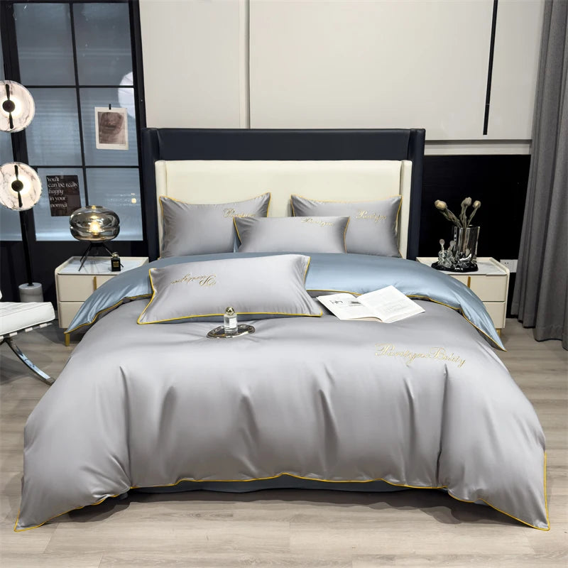 Set Housse de Couette Coton Égyptien avec Taies