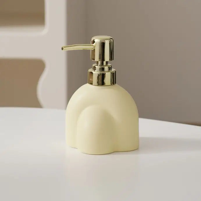 Distributeur de Savon Céramique Motif Encre Rayé
