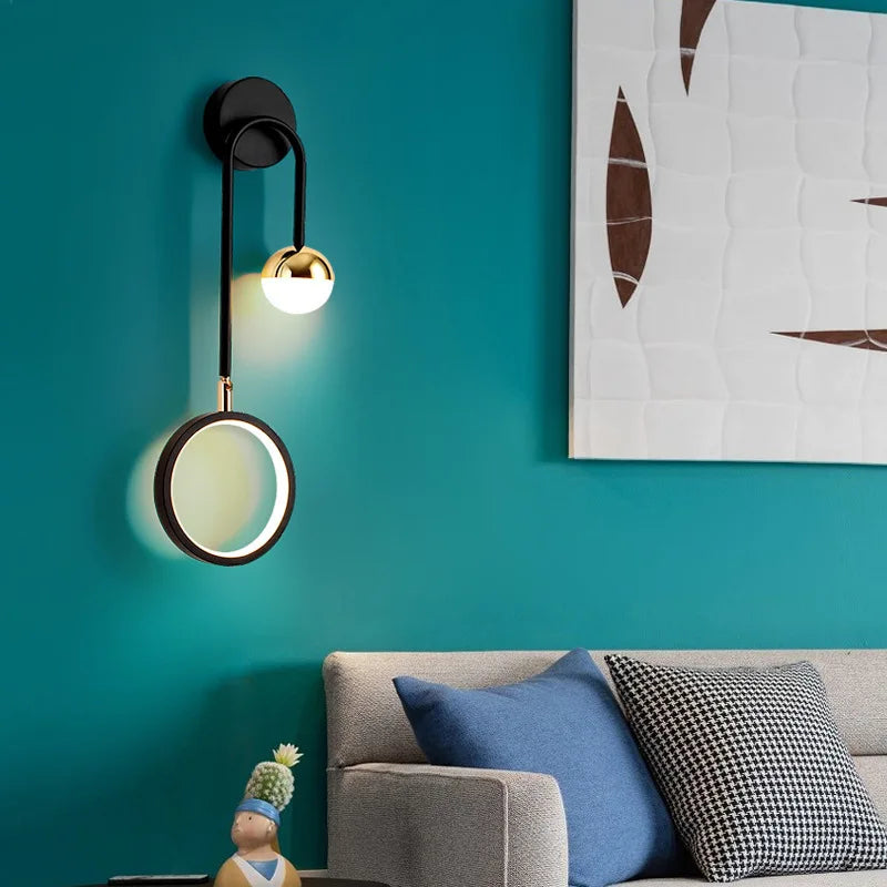 Applique Murale LED Ronde Rotative Style Nordique