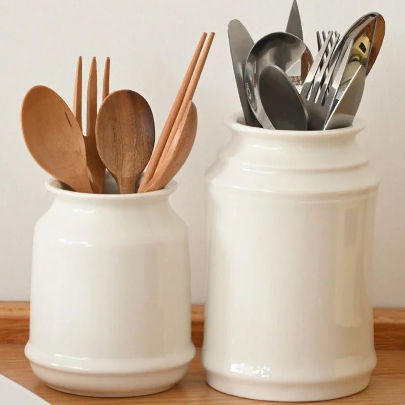 Pot à Ustensiles en Céramique pour Plan de Travail