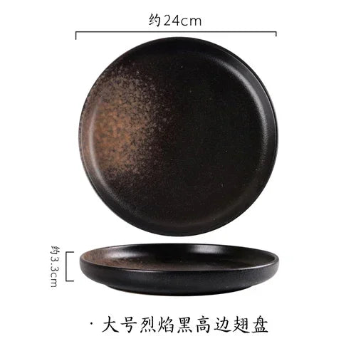 Assiette en Céramique Style Japonais pour Petit-Déjeuner