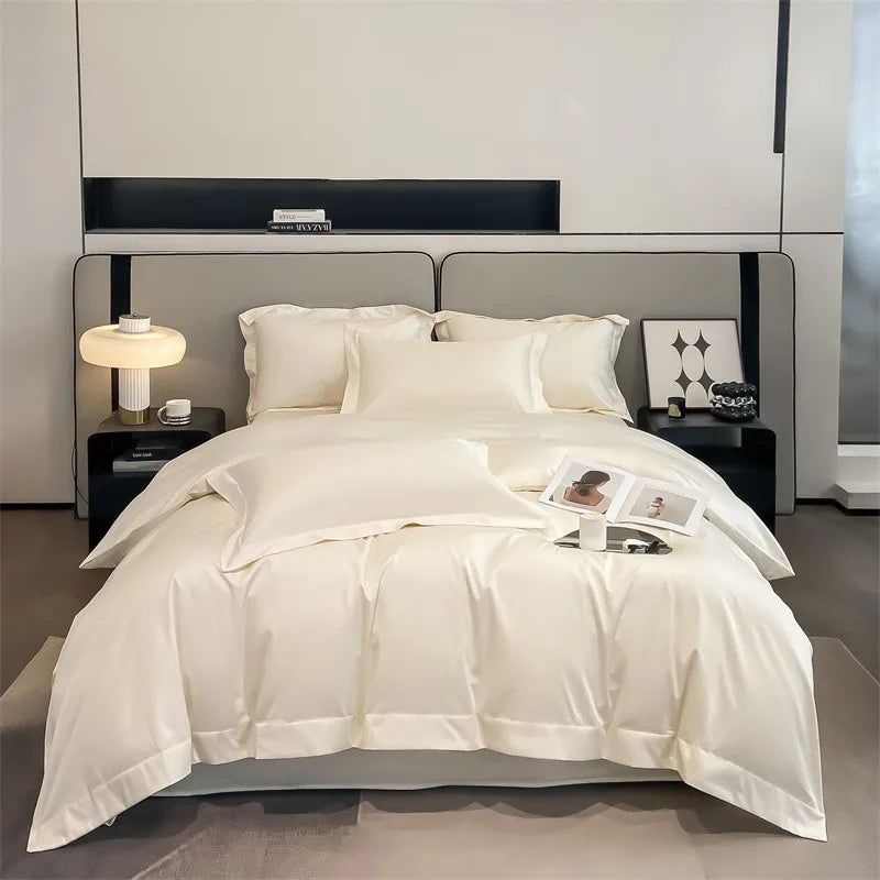 Parure de Lit Coton Égyptien 1000TC Ultra Douce 4 Pièces