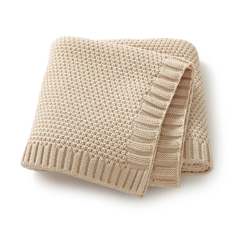 Couverture Bébé en Tricot Doux - Emmaillotage Confort