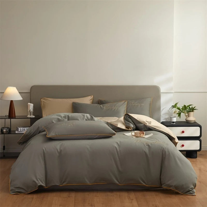 Set Housse de Couette Coton Égyptien avec Taies