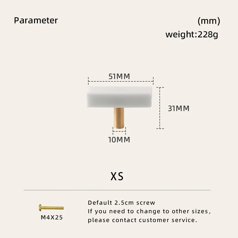 Marble & Brass Handle – Crystal Stone Knob