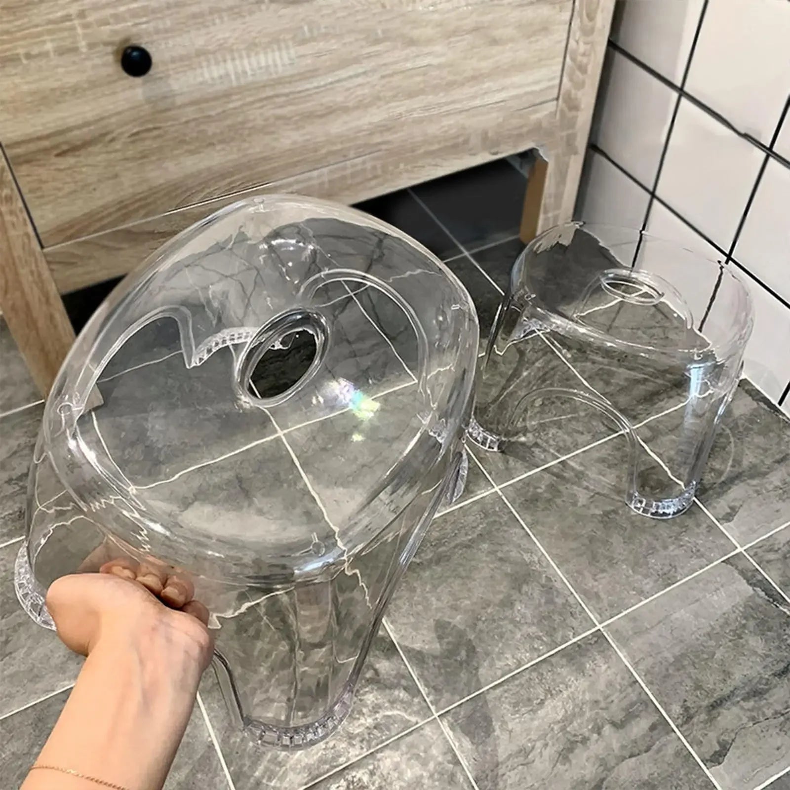 Acrylic Shower Stool – Transparent Non-Slip Seat