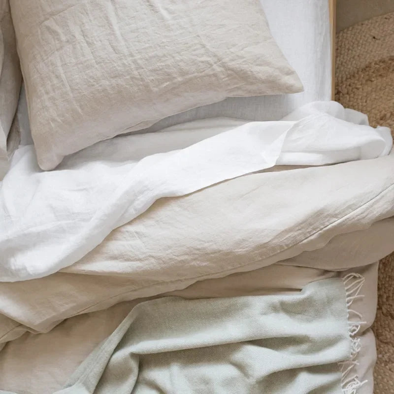 Housse de Coussin Lin Pur Format Enveloppe Coloris Uni