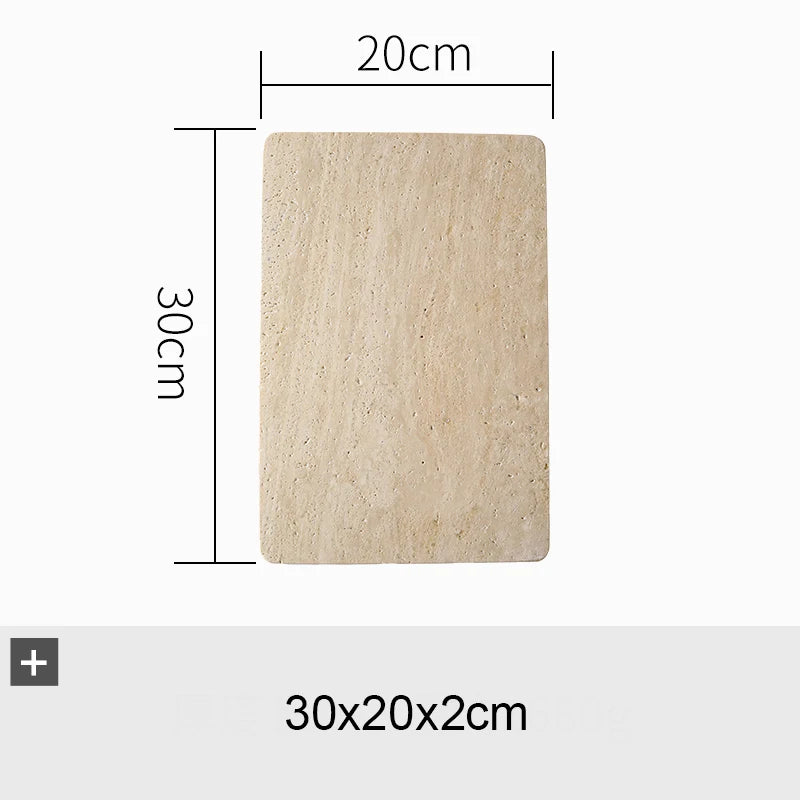 Assiette Marbre Travertin Beige pour Pâtisserie et Fromage