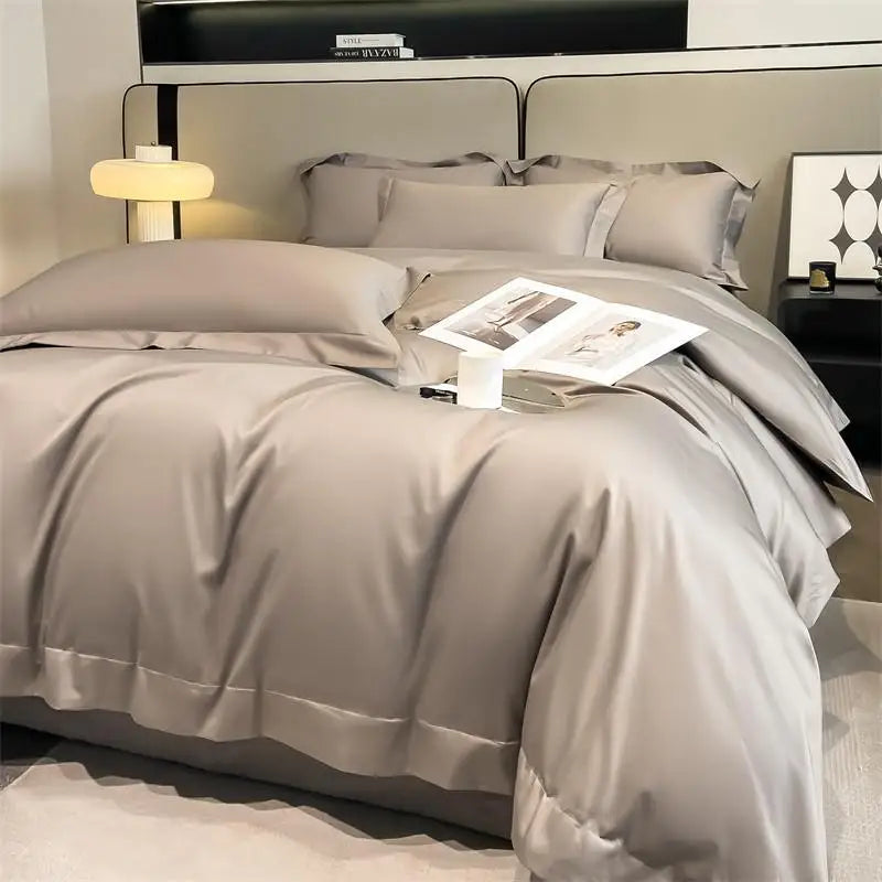 Parure de Lit Coton Égyptien 1000TC Ultra Douce 4 Pièces