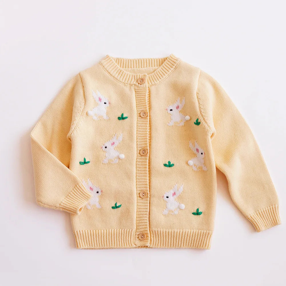 Cardigan Fille Brodé Motif Champignon