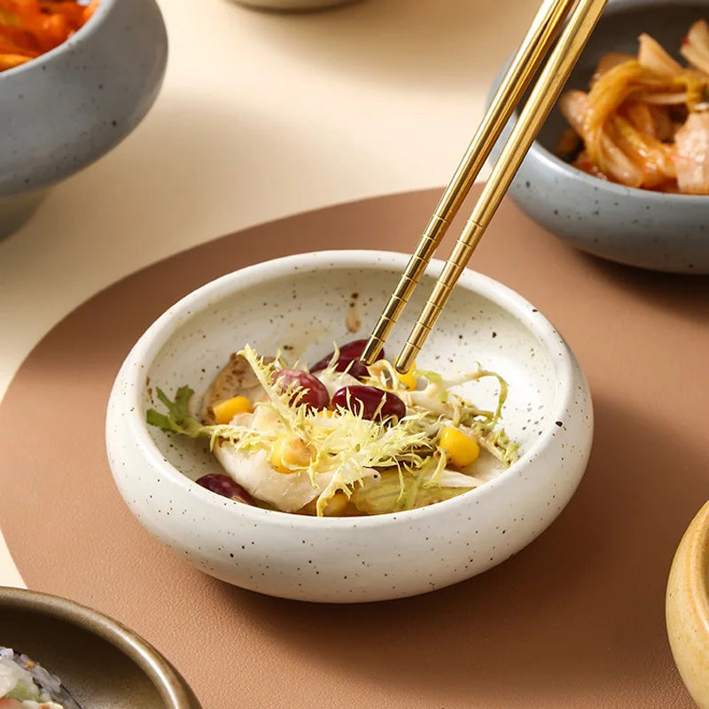 Ceramic Dip Bowl – Retro Condiment Dish