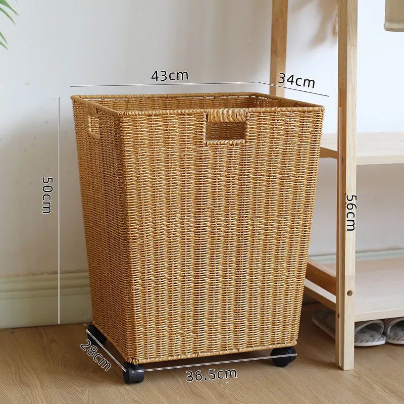 Panier de Rangement Rond Tressé - Style Rotin