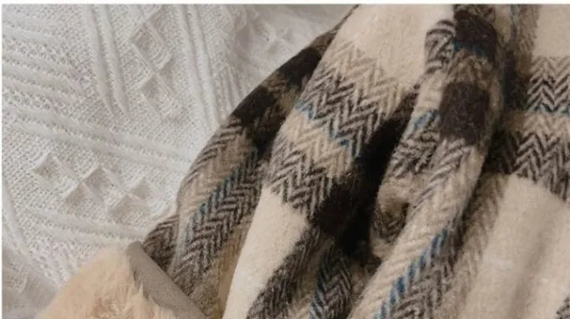 Manteau Enfant en Laine à Carreaux Peluche