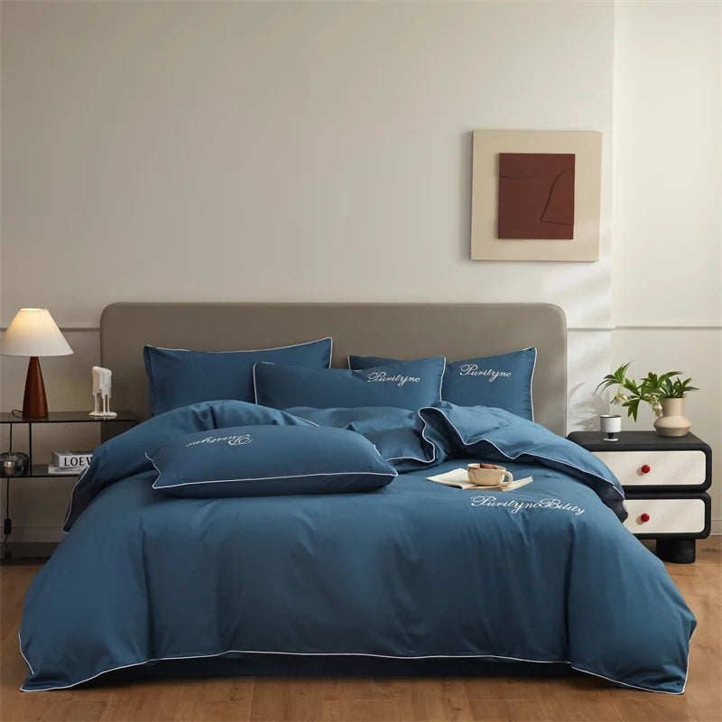 Set Housse de Couette Coton Égyptien avec Taies