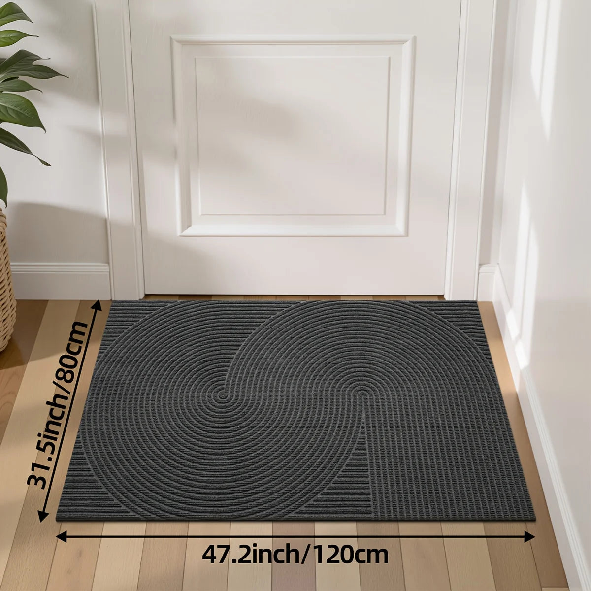 Tapis Minimaliste Rond Texturé - Beige