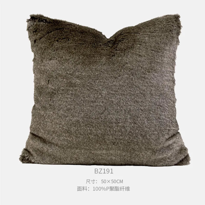 Housse de Coussin Beige Luxe Style Nordique Cuir et Corde