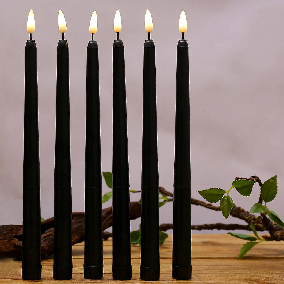 Bougies LED sans Flamme Noires - Lot Décoratif