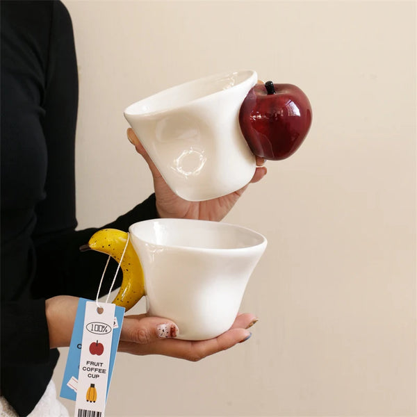 Hand-Painted Ceramic Mug – Fruit Motif
