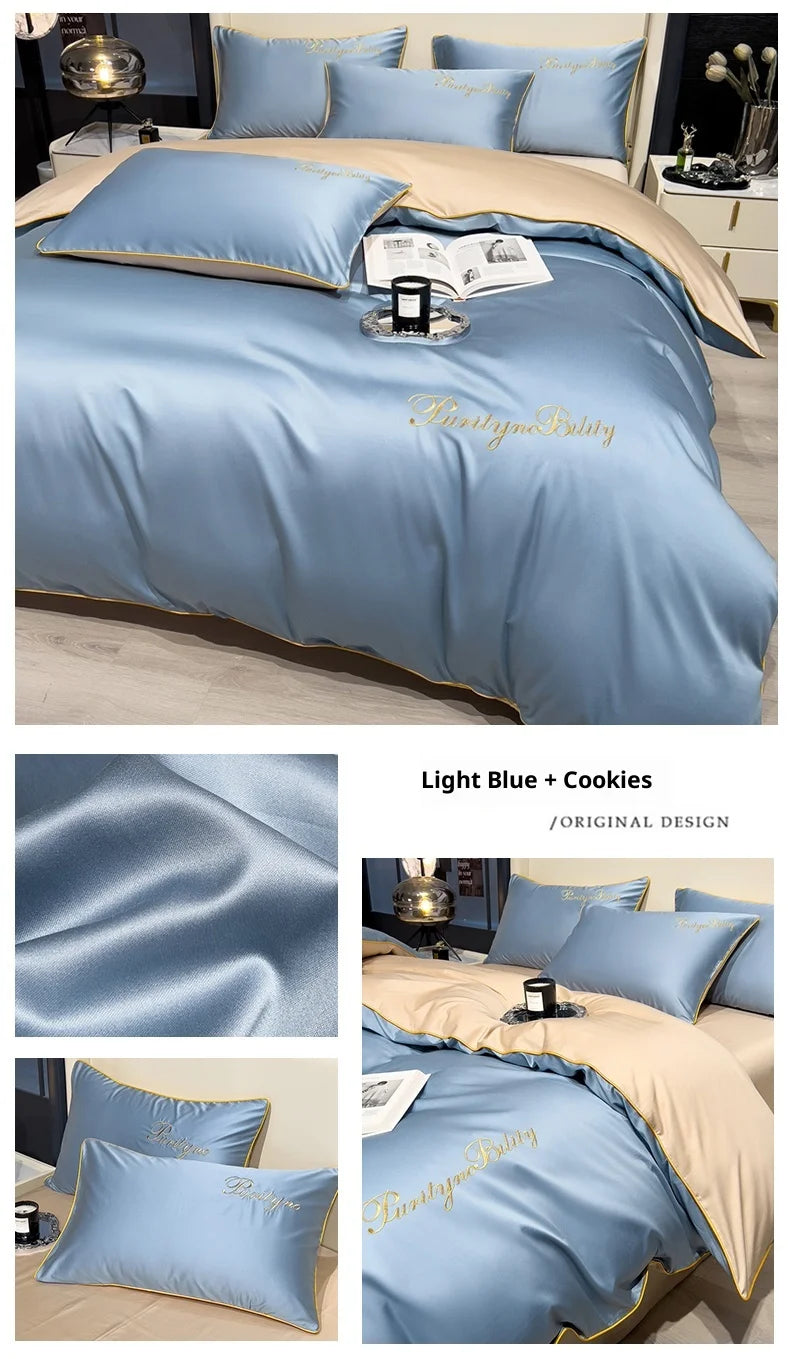 Set Housse de Couette Coton Égyptien avec Taies